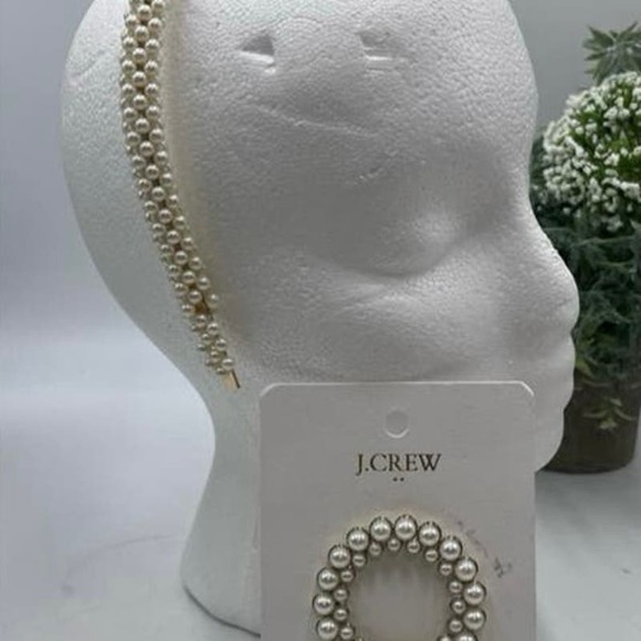 J. Crew Faux Pearl Headband and Faux Pearl Round Barrette Hair 24.50 Bundle‎ New main image 10